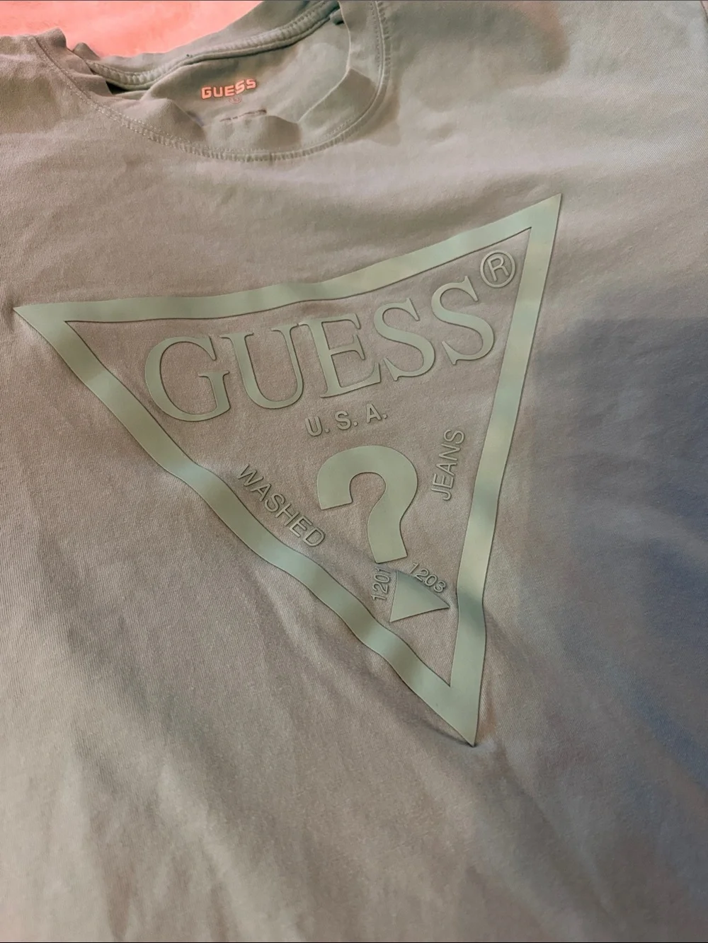 GUESS Men's Embossed Logo Short Sleeve Tee - Picture 2 of 9